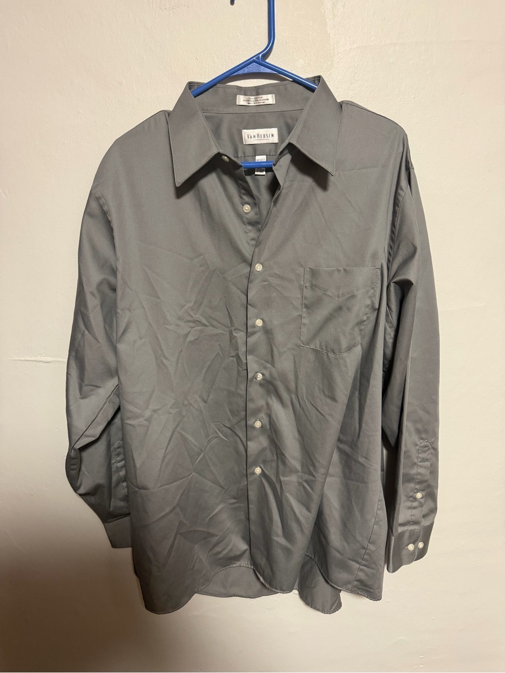 Van Heusen Men's Gray Button-Up Dress Shirt